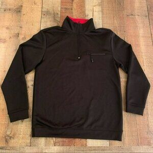 Triumph over tragedy black and red quarter zip lightweight jacket - M